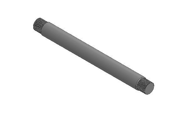 NAKED PLASTIC TRACK ROD HEXAGONAL 210MM - BLACK ANODIZED