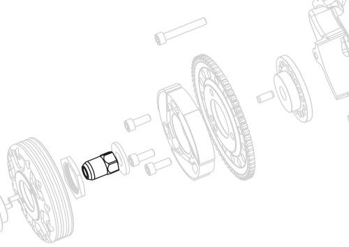 clutch nut left M 10 X 1,25 SX