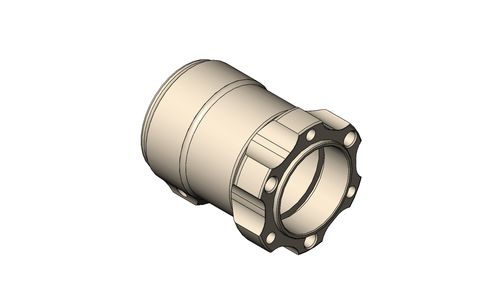 MOZZO 50MM NUDO MAGNESIO L=92MM, INT=67MM CROM GIALLO