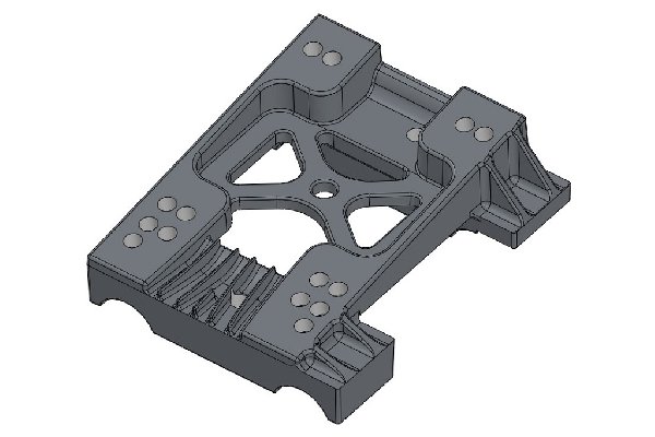 BASE PIASTRA MOTORE 28MM INCLINATA ALU FORATA EUROSTAR