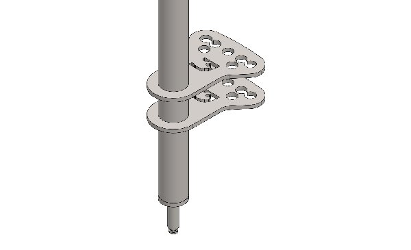 STEERING COLUMN 420MM WITH 2 BRACKETS - MINI - RC CHROMED