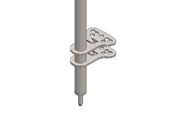 PIANTONE STERZO 470MM 2 STAFFE -RC- CROMATO