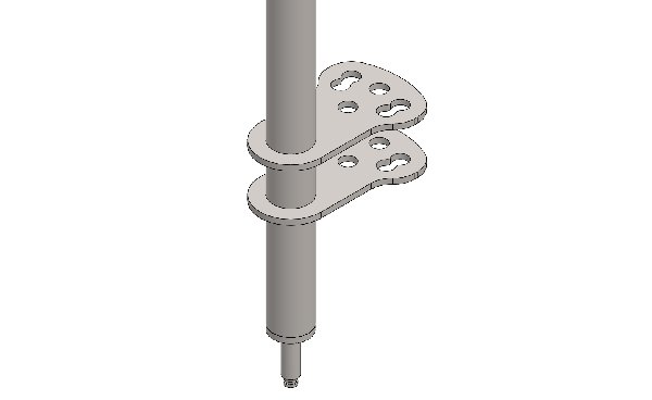 PIANTONE STERZO 470MM 2 STAFFE DOPPIO FORO DD2 CROMATO