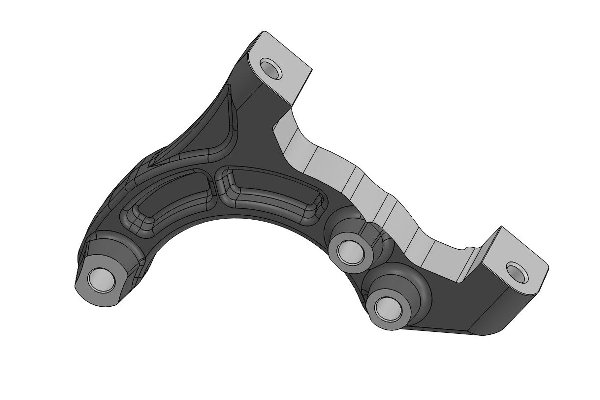 BRAKE CALIPER SUPPORT AP06 FORGED ALUMINUM BLACK ANODIZED