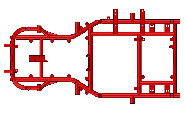 FRAME FOR RENTAL CHASSIS XT40 PAINTED RED