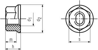 DADO FLANGIATO ATB M8 DIN6927 ESAGONO 10MM - RAMATO/NICHELAT