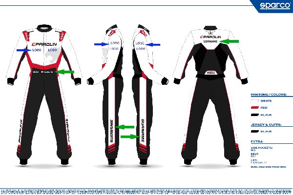 SPARCO PRIME K SUIT FULL LOGOS