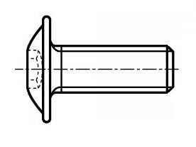 BOLT TBEI M6X25 WITH COLLAR - WHITE GALVANIZED