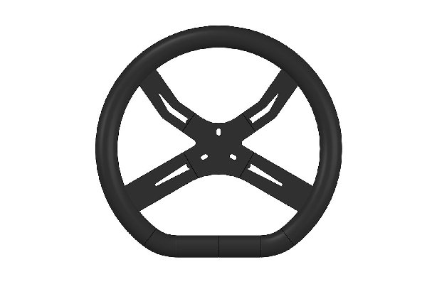 REINFORCED STEERING WHEEL BLACK FOR RENTAL 340MM