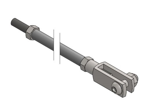 COMPLETE BRAKE ROD 395MM USA ALUMINIUM PEDALS