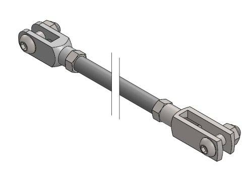 BRAKE ROD 430MM COMPLETE FOR STEEL PEDALS