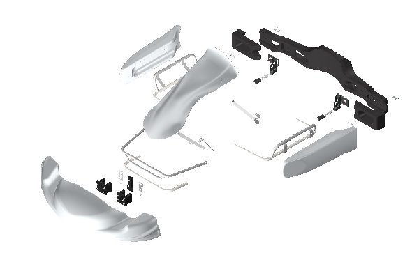 BODYWORKS SET EUROSTAR DYNAMICA 2022 WITH 32MM SUPPORTS AND CIK-FIA FRONT ATTACHMENT -PEARL WHITE