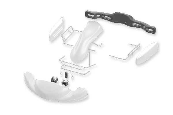 BODYWORKS SET EUROSTAR DYNAMICA + FRONT ATTACHMENT CIK - PEARL WHITE