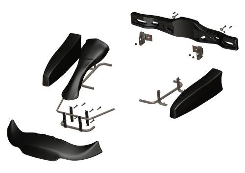 BODYWORKS SET EUROSTAR MINI WINGS CSAI 2014-20 COMPLETE WITH BRACKETS - BLACK