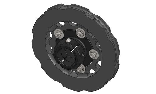 REAR SELF-VENTILATED BRAKE DISC 195X18MM FLOATING COMPLETE WITH DISC CARRIER 40MM