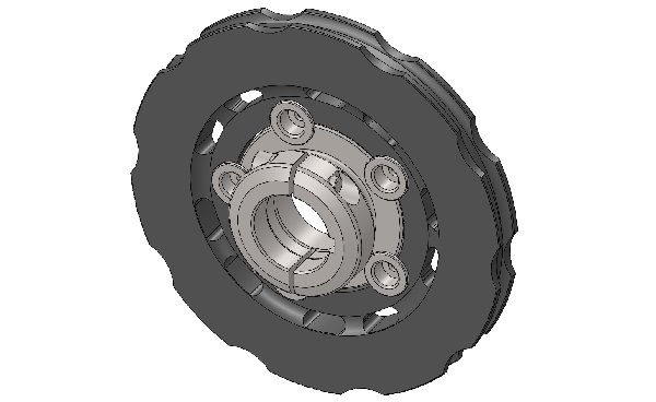 COMPLETE SELF-VENTILATED BRAKE DISC 195X18MM FLOATING WITH 40MM DISC CARRIER