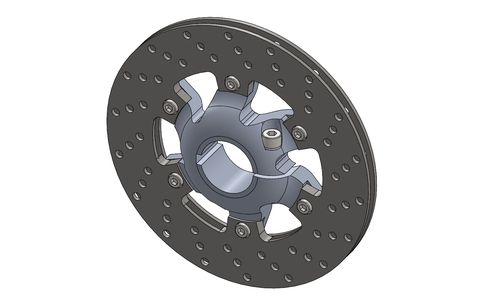 REAR SELF-VENTILATED BRAKE DISC 200X12MM WITH DISC CARRIER 40MM BLACK
