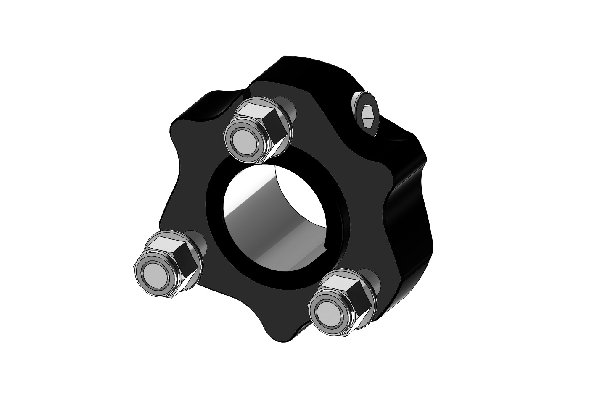 WHEEL HUB 30MM L=31MM EXTRA SHORT BLACK ANODIZED