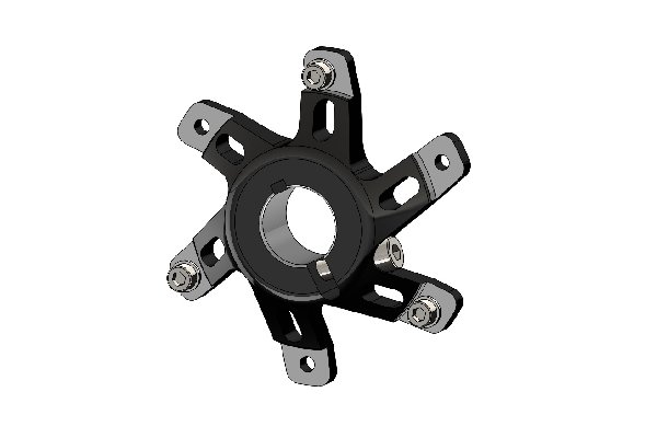 SPROCKET CARRIER 30MM MINI RACING 100 - BLACK ANODIZED WITH BOLT AND WASHERS