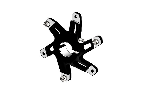 SPROCKET CARRIER 30MM MINI RACING 116 - BLACK ANODIZED WITH BOLT AND WASHER