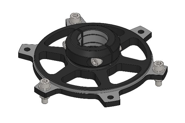 FORGED SPROCKET CARRIER 30MM WITH BOLT AND WASHER - BLACK ANODIZED