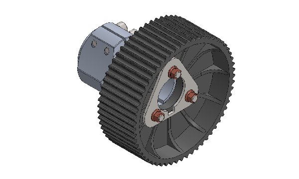 SPROCKET FOR 60 TEETH BELT COMPLETE WITH LONG HUB