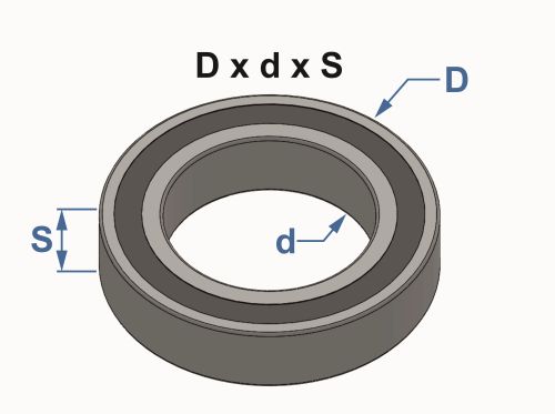 BEARING STUB AXLE BOLT M8 (608 ZZ)